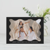 Feestelijk Zwart Retro Foto Lijst Vrolijk Kerstfee Feestdagenkaart (Staand voorkant)