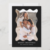 Feestelijk Zwart Retro Foto Lijst Vrolijk Kerstfee Feestdagenkaart (Voorkant)