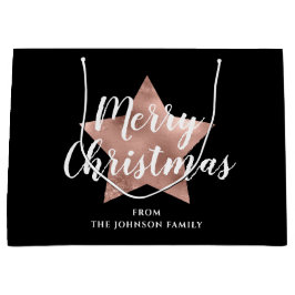 Feestelijk Zwart Roos Gouden Ster Vrolijk Kerstfee Groot Cadeauzakje