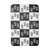 Feestelijk Zwart Wit Ho Slogan Kerstpatroon Badmat (Voorkant Verticaal)