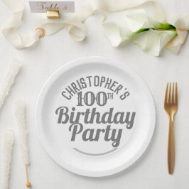 Feestelijke 100e verjaardag Papieren borden Bordje