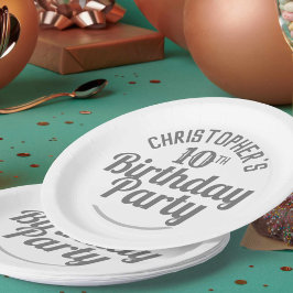 Feestelijke 10e verjaardag papieren borden bordje