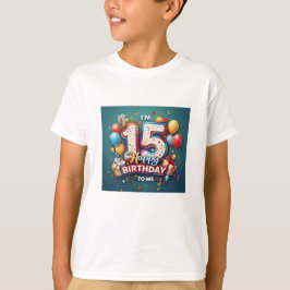 Feestelijke 15e verjaardag Jongensfeest T-shirt