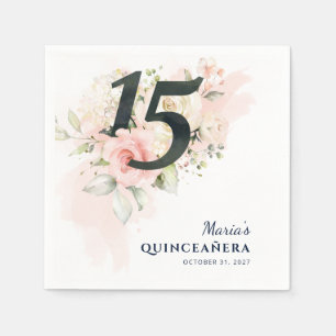 Feestelijke 15e verjaardag Quinceanera Bloemrijke Servet