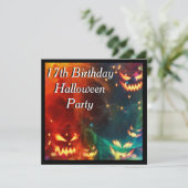 Feestelijke 17e verjaardag van Phantom Pumpkins Kaart (Staand voorkant)