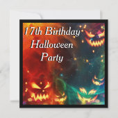 Feestelijke 17e verjaardag van Phantom Pumpkins Kaart (Voorkant)