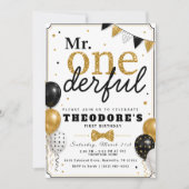 Feestelijke 1e verjaardag Mr. ONEderful Kaart (Voorkant)