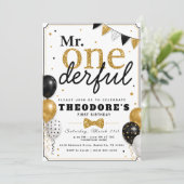 Feestelijke 1e verjaardag Mr. ONEderful Kaart (Staand voorkant)