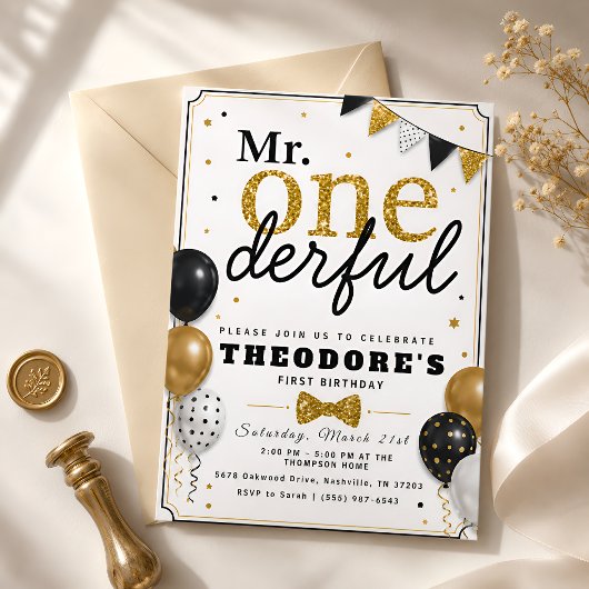 Feestelijke 1e verjaardag Mr. ONEderful Kaart