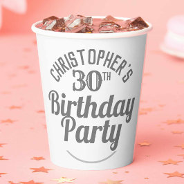 Feestelijke 30e Verjaardag Papieren Bekers