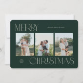 Feestelijke 3-foto kerst Kaart (Voorkant)