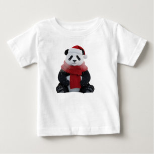 Feestelijke 3D-panda in winterbos