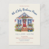 Feestelijke 4 juli barbecue picknick uitnodiging (Voorkant)