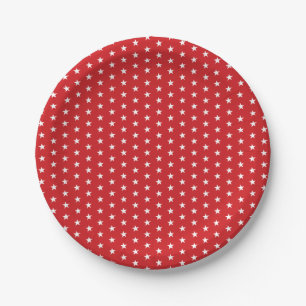 Feestelijke 4 juli Rood Wit Sterren Patroon Papieren Bordje