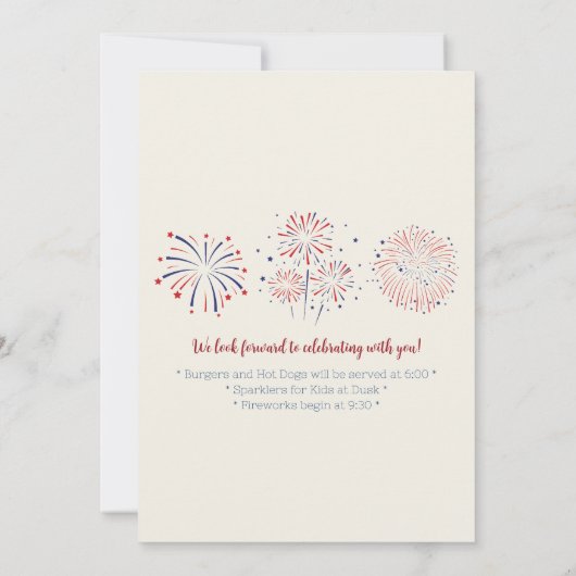 Feestelijke 4th of July Barbecue Picnic Kaart (Achterkant)