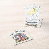 Feestelijke 4th of July Barbecue Picnic Kartonnen Onderzetters (Insitu)