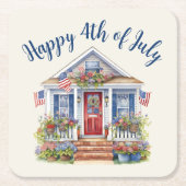 Feestelijke 4th of July Barbecue Picnic Kartonnen Onderzetters (Voorkant)