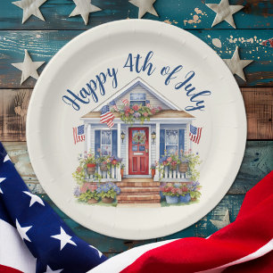 Feestelijke 4th of July Barbecue Picnic Papieren Bordje