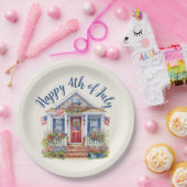 Feestelijke 4th of July Barbecue Picnic Papieren Bordje (Feest)