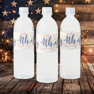Feestelijke 4th of July Barbecue Picnic Waterfles Etiket