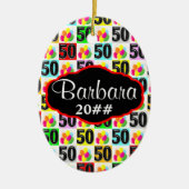 FEESTELIJKE 50E GEPERSONALISEERDE EN GEDATEERDE OR KERAMISCH ORNAMENT (Voorkant)