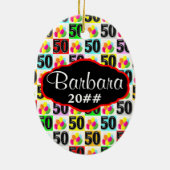 FEESTELIJKE 50E GEPERSONALISEERDE EN GEDATEERDE OR KERAMISCH ORNAMENT (Achterkant)