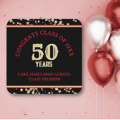 Feestelijke 50e klas reünie partij kartonnen onderzetters