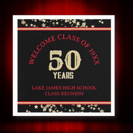 Feestelijke 50e klas reünie partij servet