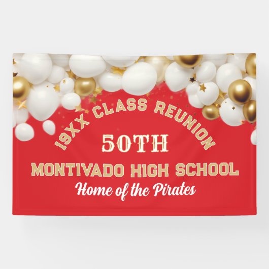 Feestelijke 50e klasreünie-feestbanner spandoek (Horizontaal)