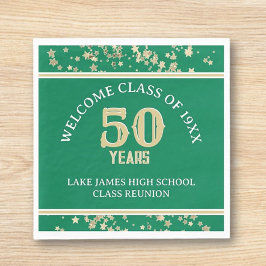 Feestelijke 50e klasreüniefeest servet