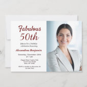 Feestelijke 50e verjaardagsfeest uitnodiging met r (Voorkant)