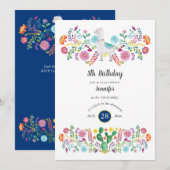 Feestelijke 5e verjaardag meisje FIESTA LLAMA Folk Kaart (Voorkant / Achterkant)