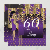 Feestelijke 60ste verjaardagsfeest kaart (Voorkant / Achterkant)