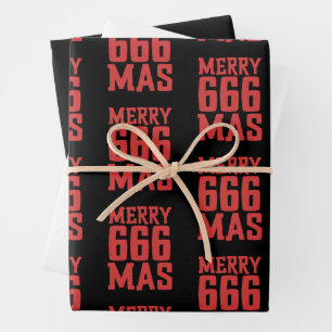 Feestelijke 666 vrolijk kerstfeest Rock & Metal Ke Inpakpapier Vel