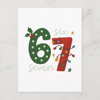 Feestelijke 67 – Helder Kerst Cijfers Ontwerp Briefkaart