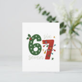 Feestelijke 67 – Helder Kerstcijfersontwerp Briefkaart (Staand voorkant)