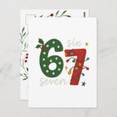 Feestelijke 67 – Helder Kerstcijfersontwerp Briefkaart (Voorkant / Achterkant)
