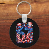 Feestelijke 67 Meme Amerikaanse Vlag Vs Sleutelhanger (Voorkant)