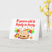 FEESTELIJKE 8 JAAR OUD EN KLAAR OM VERJAARDAGSTAAR KAART (Gele Bloem)