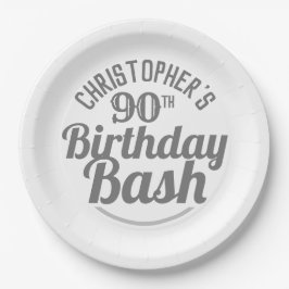 Feestelijke 90e verjaardag Papieren borden Bordje