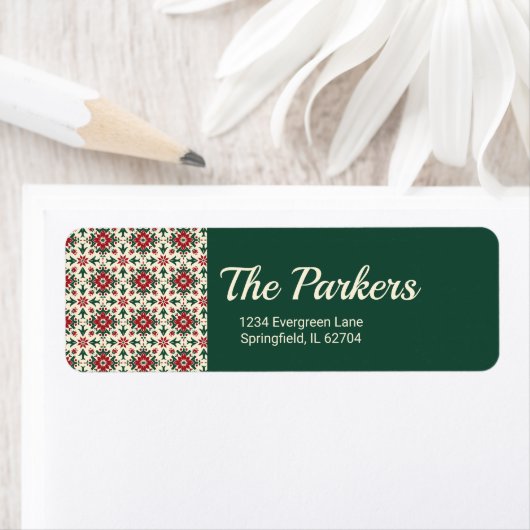 Feestelijke aangepaste familienaam Retouradres Etiket (Insitu)