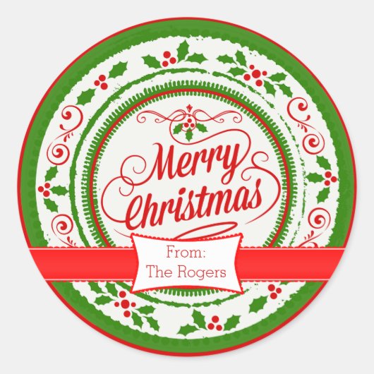 Feestelijke aangepaste Kerst stickers (Voorkant)