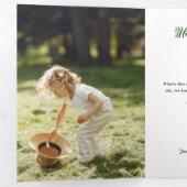 Feestelijke Aangepaste Prettig Kerst Script Foto Drieluik Kaart (Binnenzijde eerst)