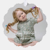 Feestelijke Aangepaste Prettig Kerstmis Script Fot Ornament Kaart (Achterkant)