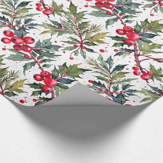 Feestelijke aankopen van Holly Botanical Cadeaupapier (Hoek)