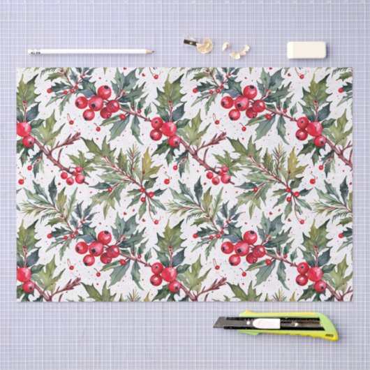 Feestelijke aankopen van Holly Botanical Tissuepapier (Craft)