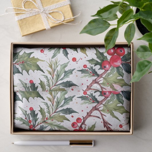 Feestelijke aankopen van Holly Botanical Tissuepapier (Geschenk)