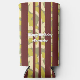 Feestelijke Abstracte Camo Streep Patroon Seltzer Blikjeskoeler