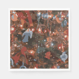 Feestelijke Abstracte Close-up kerstboomlichten Servet