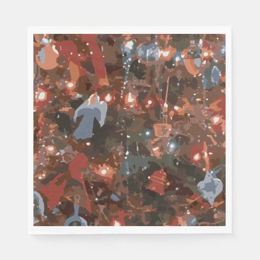 Feestelijke Abstracte Close-up kerstboomlichten Servet (Voorkant)